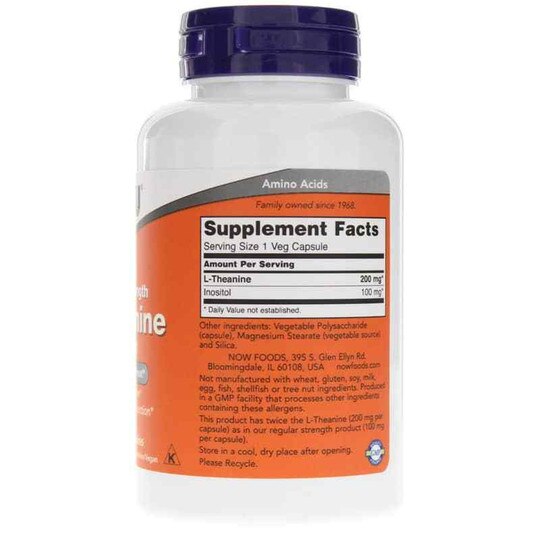 L-Theanine 200 Mg Double Strength, NOW